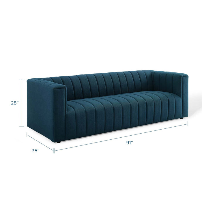 Reflection Channel Tufted Upholstered Sofa - Elegant Retro Modern Design with Dense Foam Comfort