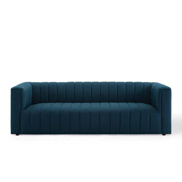 Reflection Channel Tufted Upholstered Sofa - Elegant Retro Modern Design with Dense Foam Comfort