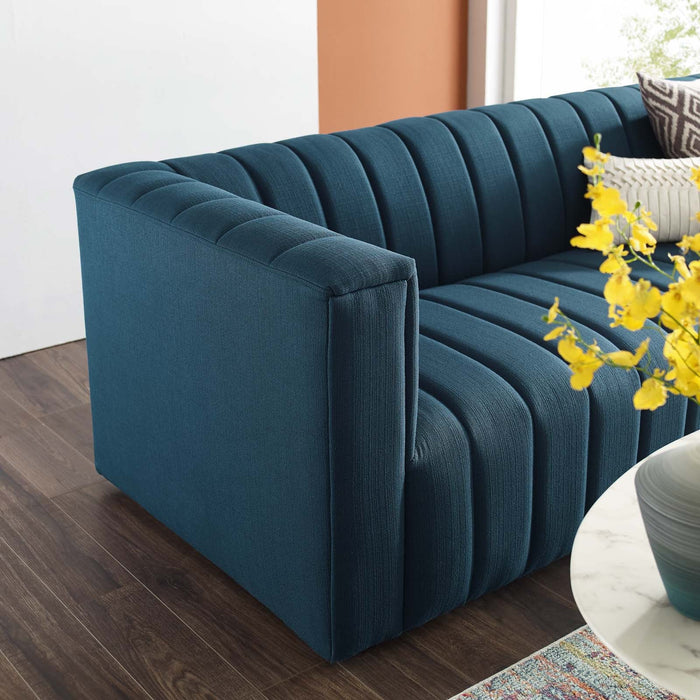 Reflection Channel Tufted Upholstered Sofa - Elegant Retro Modern Design with Dense Foam Comfort