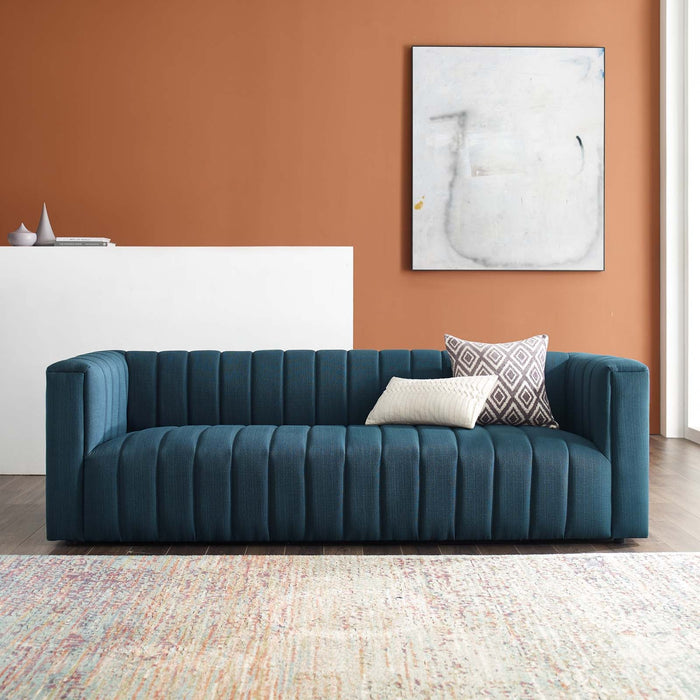 Reflection Channel Tufted Upholstered Sofa - Elegant Retro Modern Design with Dense Foam Comfort