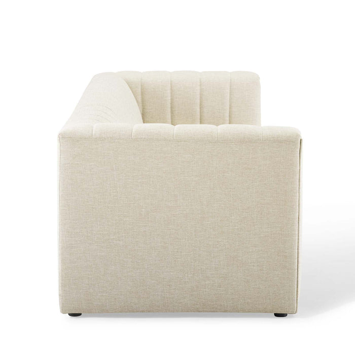 Reflection Channel Tufted Upholstered Sofa - Elegant Retro Modern Design with Dense Foam Comfort