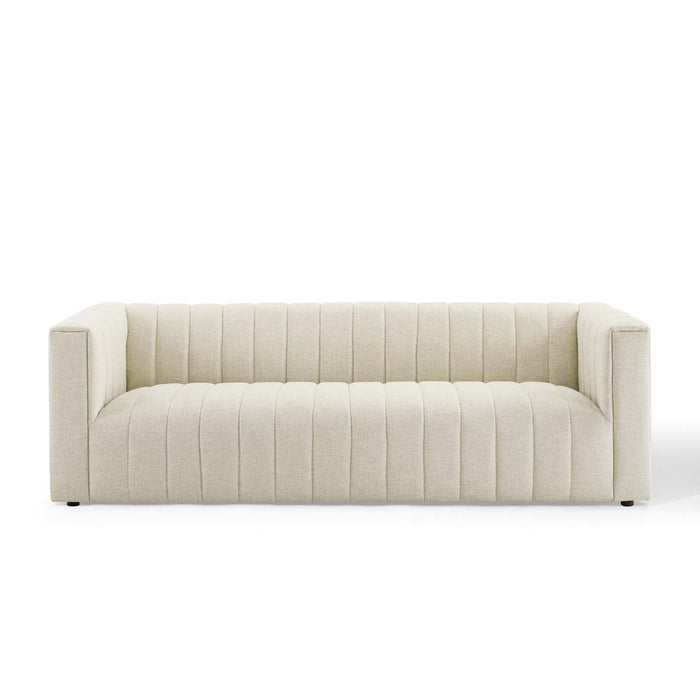 Reflection Channel Tufted Upholstered Sofa - Elegant Retro Modern Design with Dense Foam Comfort