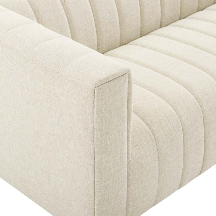 Reflection Channel Tufted Upholstered Sofa - Elegant Retro Modern Design with Dense Foam Comfort