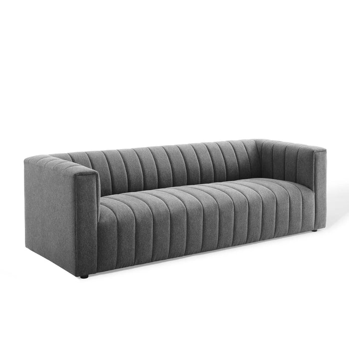 Reflection Channel Tufted Upholstered Sofa - Elegant Retro Modern Design with Dense Foam Comfort
