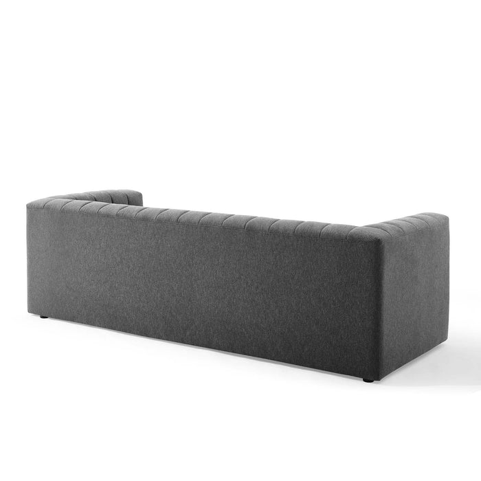 Reflection Channel Tufted Upholstered Sofa - Elegant Retro Modern Design with Dense Foam Comfort
