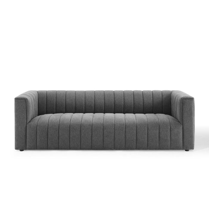 Reflection Channel Tufted Upholstered Sofa - Elegant Retro Modern Design with Dense Foam Comfort