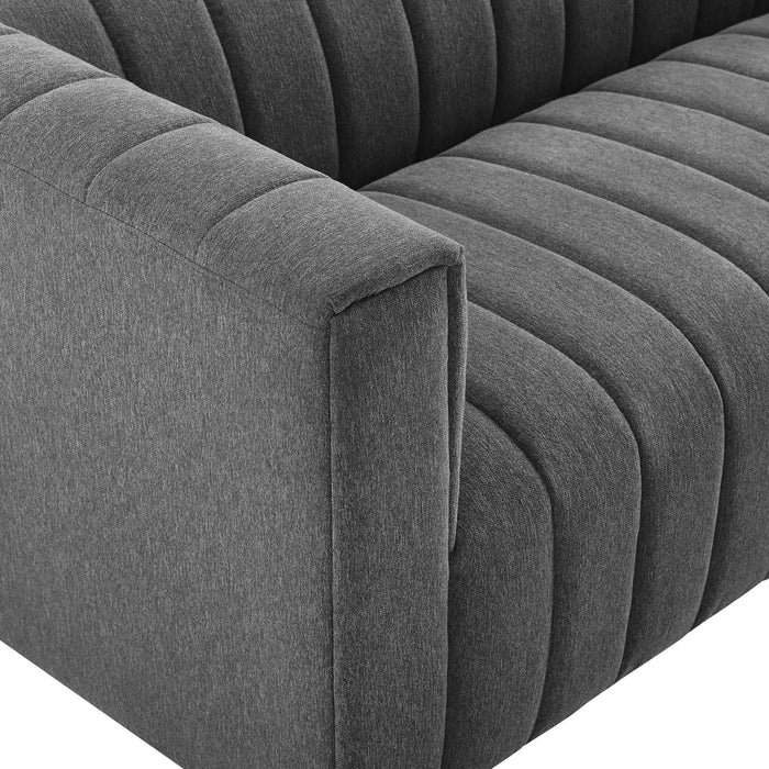 Reflection Channel Tufted Upholstered Sofa - Elegant Retro Modern Design with Dense Foam Comfort
