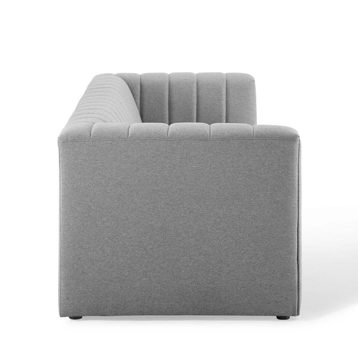 Reflection Channel Tufted Upholstered Sofa - Elegant Retro Modern Design with Dense Foam Comfort
