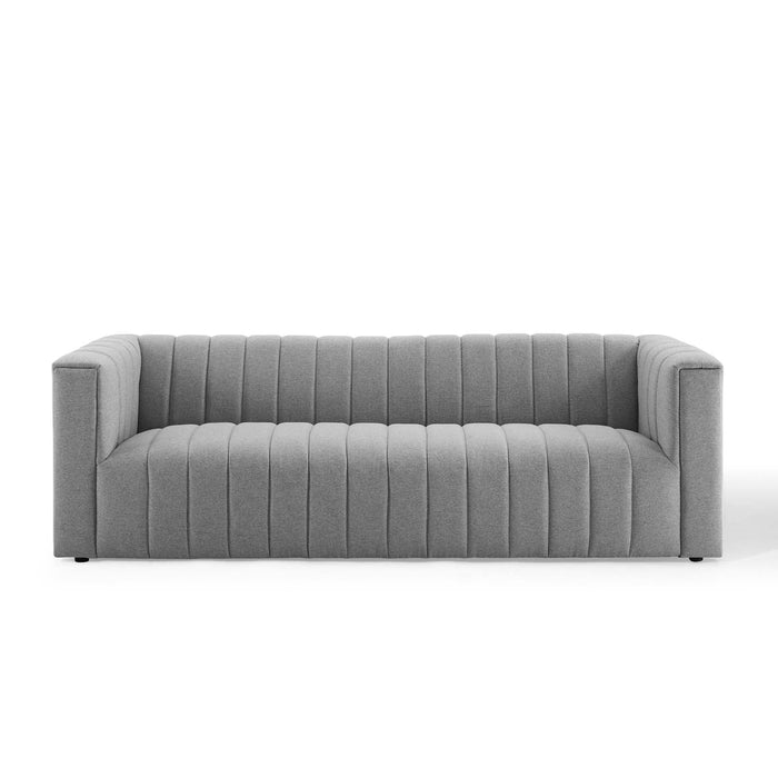 Reflection Channel Tufted Upholstered Sofa - Elegant Retro Modern Design with Dense Foam Comfort