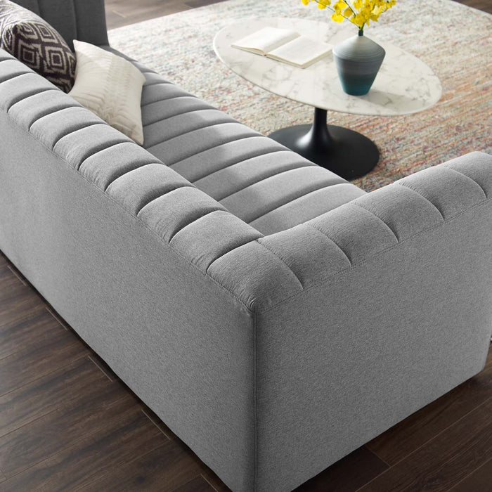 Reflection Channel Tufted Upholstered Sofa - Elegant Retro Modern Design with Dense Foam Comfort