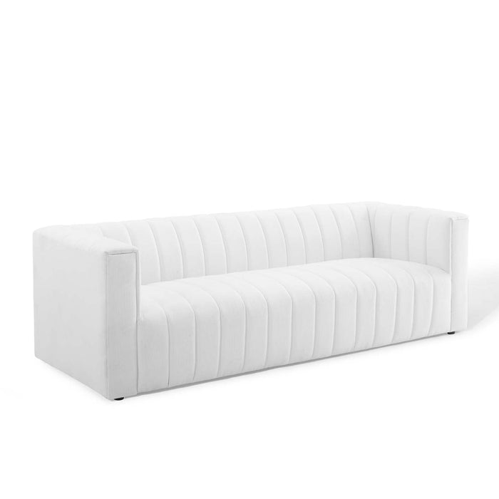 Reflection Channel Tufted Upholstered Sofa - Elegant Retro Modern Design with Dense Foam Comfort