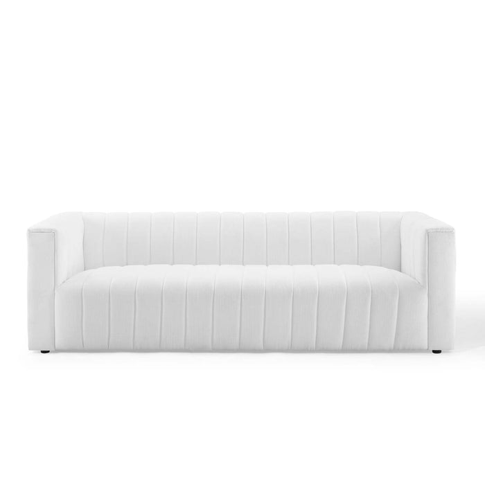 Reflection Channel Tufted Upholstered Sofa - Elegant Retro Modern Design with Dense Foam Comfort