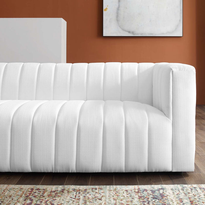 Reflection Channel Tufted Upholstered Sofa - Elegant Retro Modern Design with Dense Foam Comfort