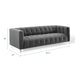 Mesmer Channel Tufted Button Performance Velvet Sofa - detail close-up