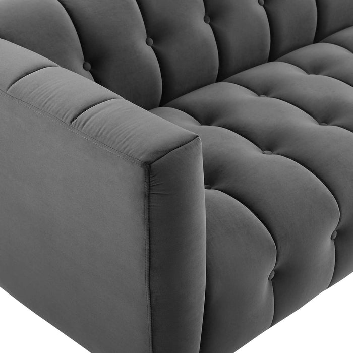 Mesmer Channel Tufted Button Performance Velvet Sofa - view 9