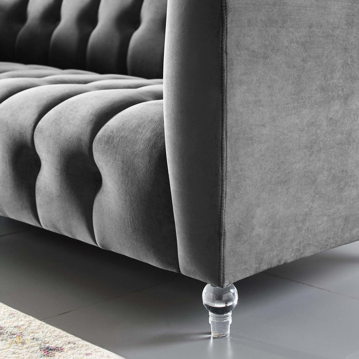 Mesmer Channel Tufted Button Performance Velvet Sofa - view 5