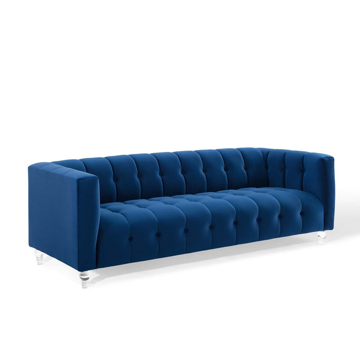 Mesmer Channel Tufted Button Performance Velvet Sofa - view 11