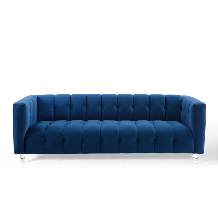 Mesmer Channel Tufted Button Performance Velvet Sofa - view 17