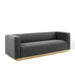Charisma Channel Tufted Performance Velvet Living Room Sofa Charcoal EEI-3886-CHA