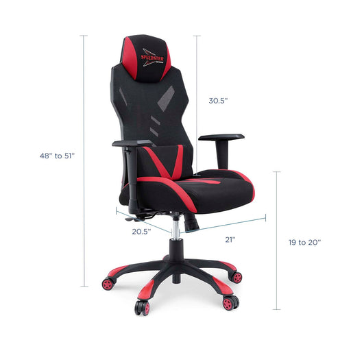 Modway Speedster Mesh Gaming Computer Chair Living Room Furniture in Red - Side View