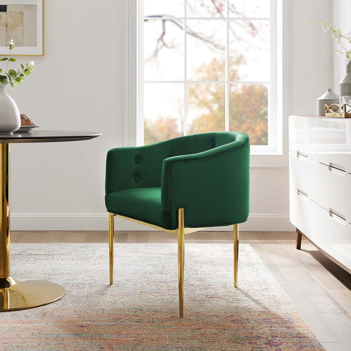 Modway Savour Tufted Performance Velvet Accent Chair Living Room Furniture - Installation View