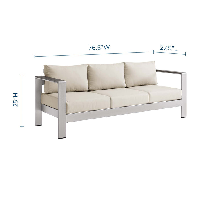 Shore Outdoor Patio Aluminum Sofa - detail close-up