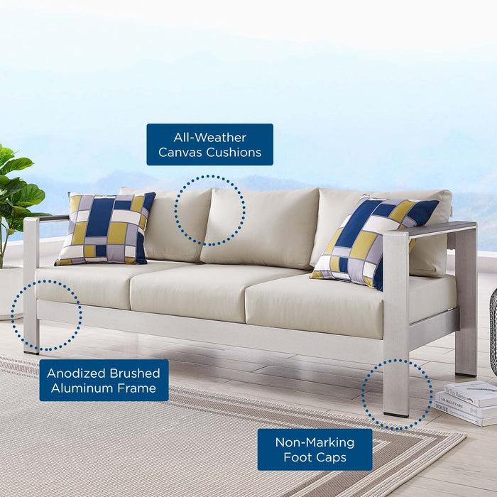 Shore Outdoor Patio Aluminum Sofa - view 5