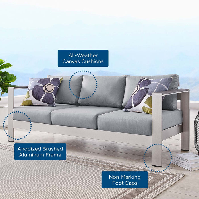 Shore Outdoor Patio Aluminum Sofa - view 14