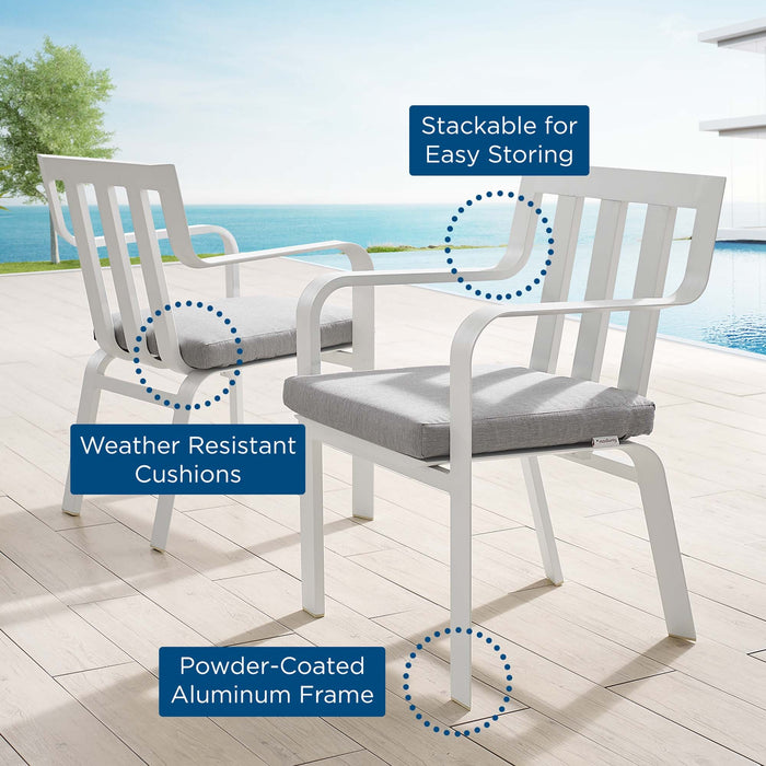 Baxley Outdoor Patio Aluminum Armchair Set of 2 - detail close-up