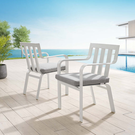 Baxley Outdoor Patio Aluminum Armchair Set of 2 - Modway \outdoor\dining chairs
