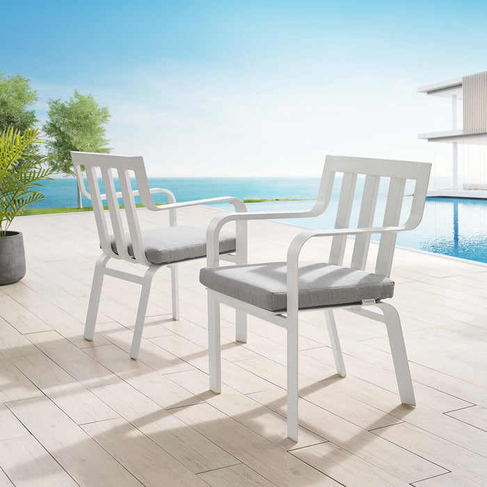 Baxley Outdoor Patio Aluminum Armchair Set of 2 - Modway \outdoor\dining chairs