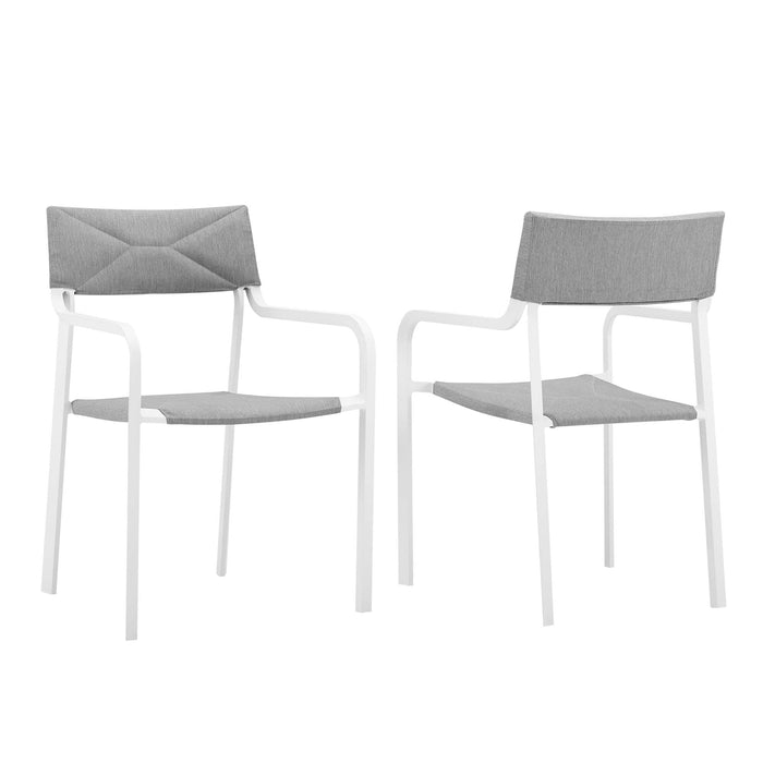 Raleigh Outdoor Patio Aluminum Armchair Set of 2 - alternate angle view