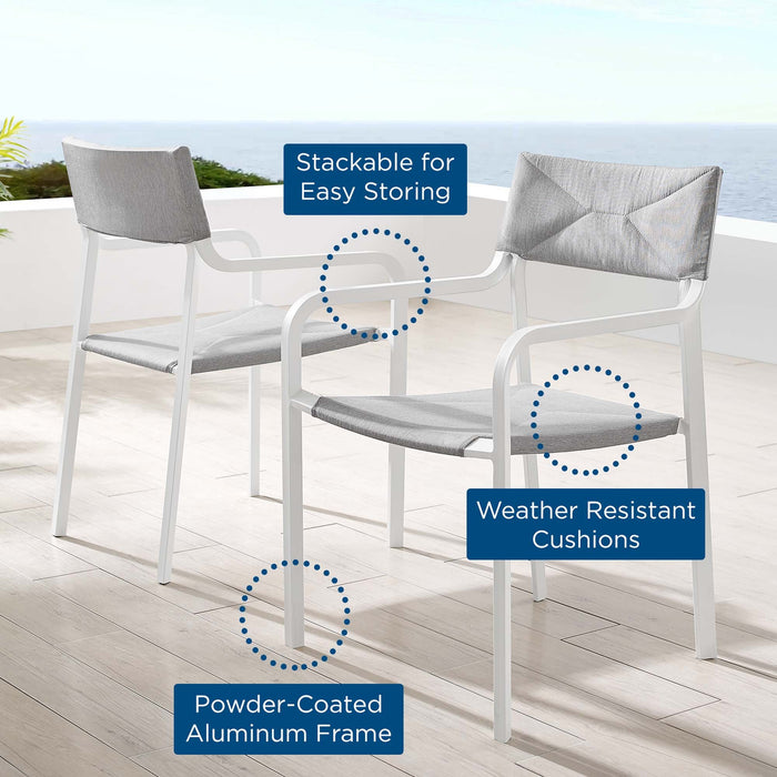 Raleigh Outdoor Patio Aluminum Armchair Set of 2 - detail close-up