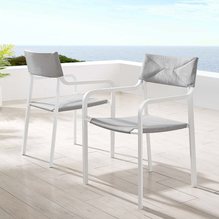 Raleigh Outdoor Patio Aluminum Armchair Set of 2 - Modway \outdoor\dining chairs