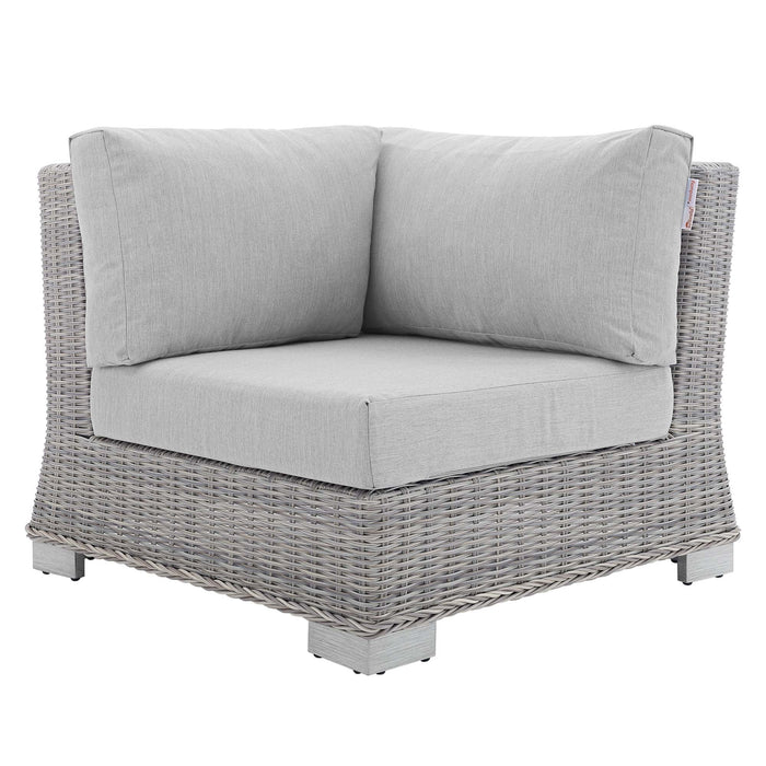 Conway Sunbrella® Outdoor Patio Wicker Rattan Corner Chair - alternate angle view