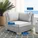 Conway Sunbrella® Outdoor Patio Wicker Rattan Corner Chair - detail close-up