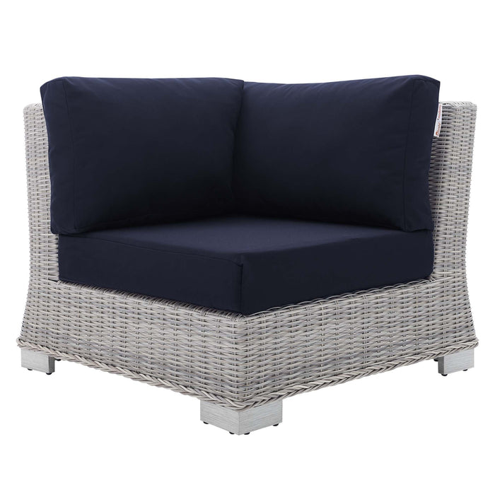 Conway Sunbrella® Outdoor Patio Wicker Rattan Corner Chair - view 11