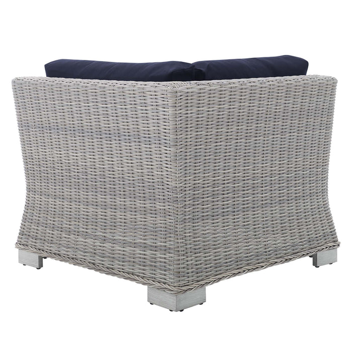 Conway Sunbrella® Outdoor Patio Wicker Rattan Corner Chair - view 17