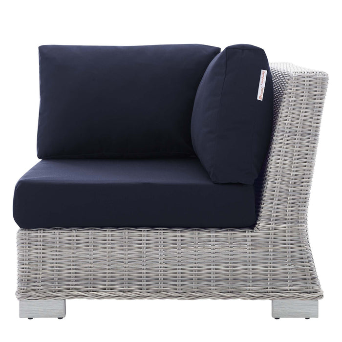 Conway Sunbrella® Outdoor Patio Wicker Rattan Corner Chair - view 16
