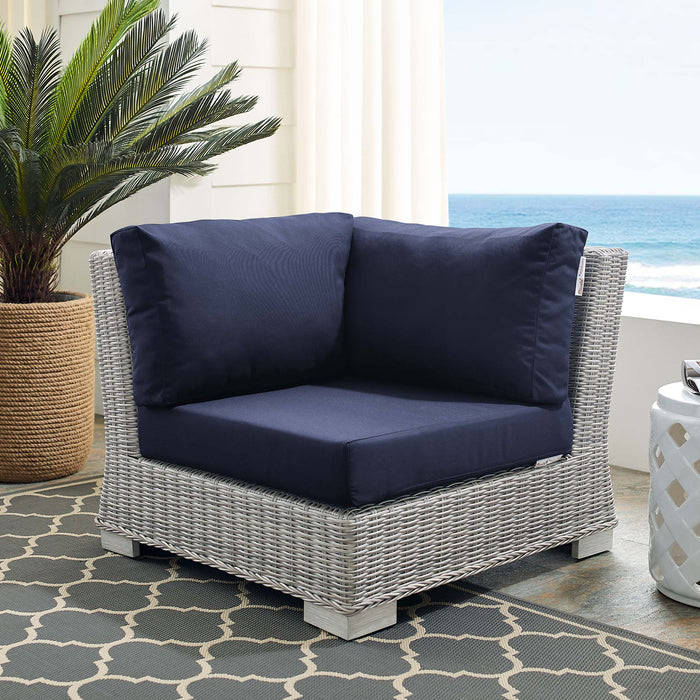Conway Sunbrella® Outdoor Patio Wicker Rattan Corner Chair - view 10