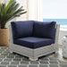 Conway Sunbrella® Outdoor Patio Wicker Rattan Corner Chair - view 10
