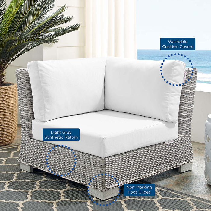 Conway Sunbrella® Outdoor Patio Wicker Rattan Corner Chair - view 21