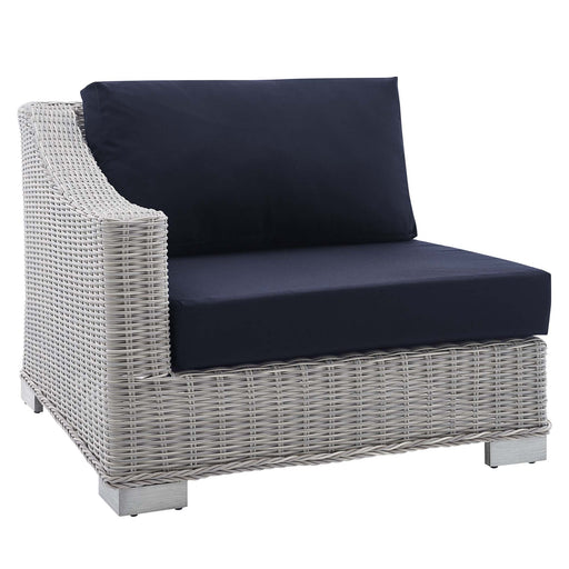 Conway Sunbrella® Outdoor Patio Wicker Rattan Left-Arm Chair - alternate angle view