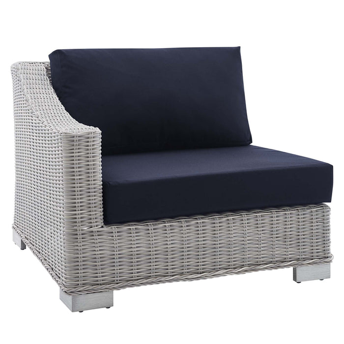 Conway Sunbrella® Outdoor Patio Wicker Rattan Left-Arm Chair - alternate angle view