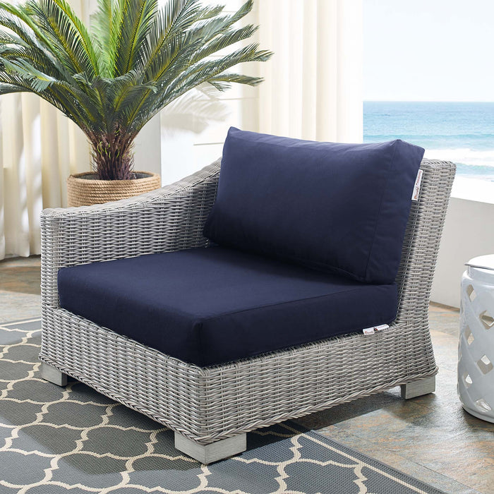 Conway Sunbrella® Outdoor Patio Wicker Rattan Left-Arm Chair - Modway \outdoor\sofas & sectionals