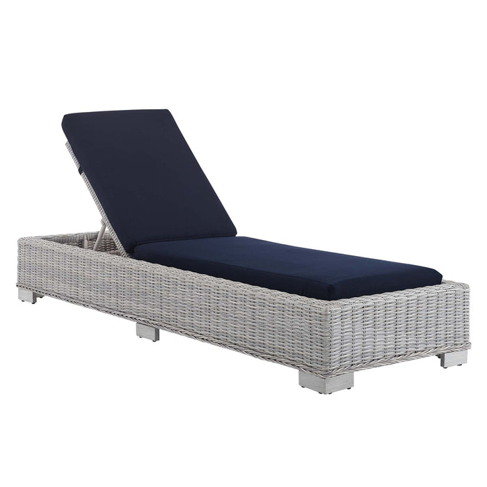 Conway Sunbrella® Outdoor Patio Wicker Rattan Chaise Lounge - alternate angle view