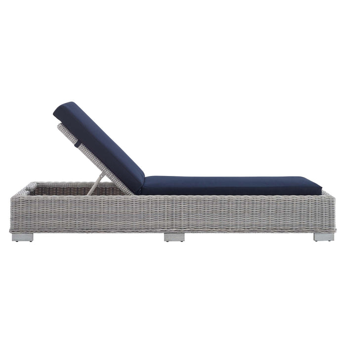 Conway Sunbrella® Outdoor Patio Wicker Rattan Chaise Lounge - view 6