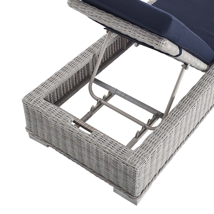 Conway Sunbrella® Outdoor Patio Wicker Rattan Chaise Lounge - view 10