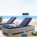 Conway Sunbrella® Outdoor Patio Wicker Rattan Chaise Lounge - in lifestyle setting