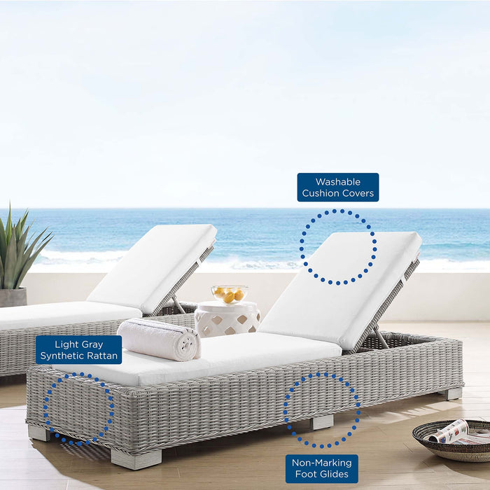 Conway Sunbrella® Outdoor Patio Wicker Rattan Chaise Lounge - view 14